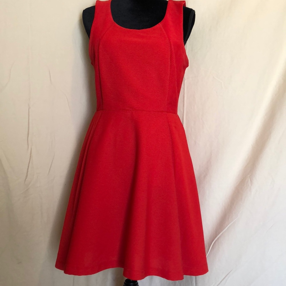 Express Red sleeveless flare dress size M